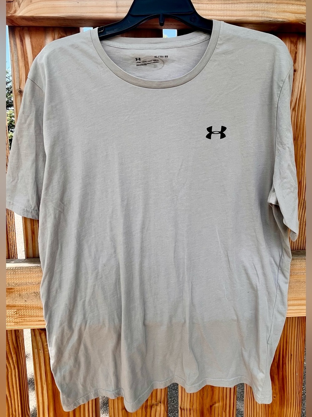 Under Armour Men's Crew Neck Short Sleeve T-Shirt — Light Taupe with Black Logo